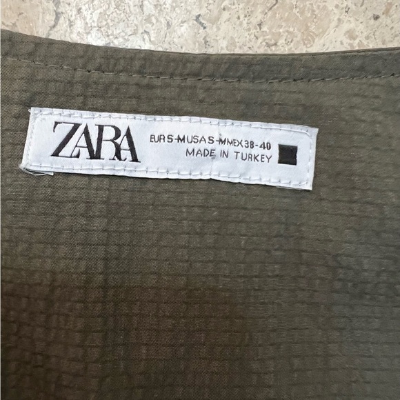 New Zara Olive Green Utility Vest Size Small - Picture 4 of 7